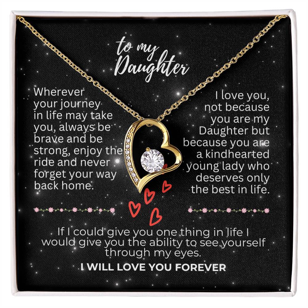 To Daughter - Wherever your journey - Forever Love Necklace