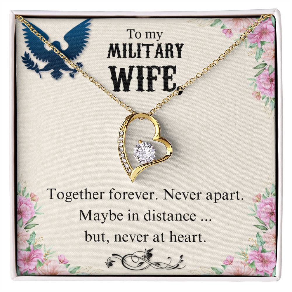 To Military Wife - Together forever - Forever Love Necklace