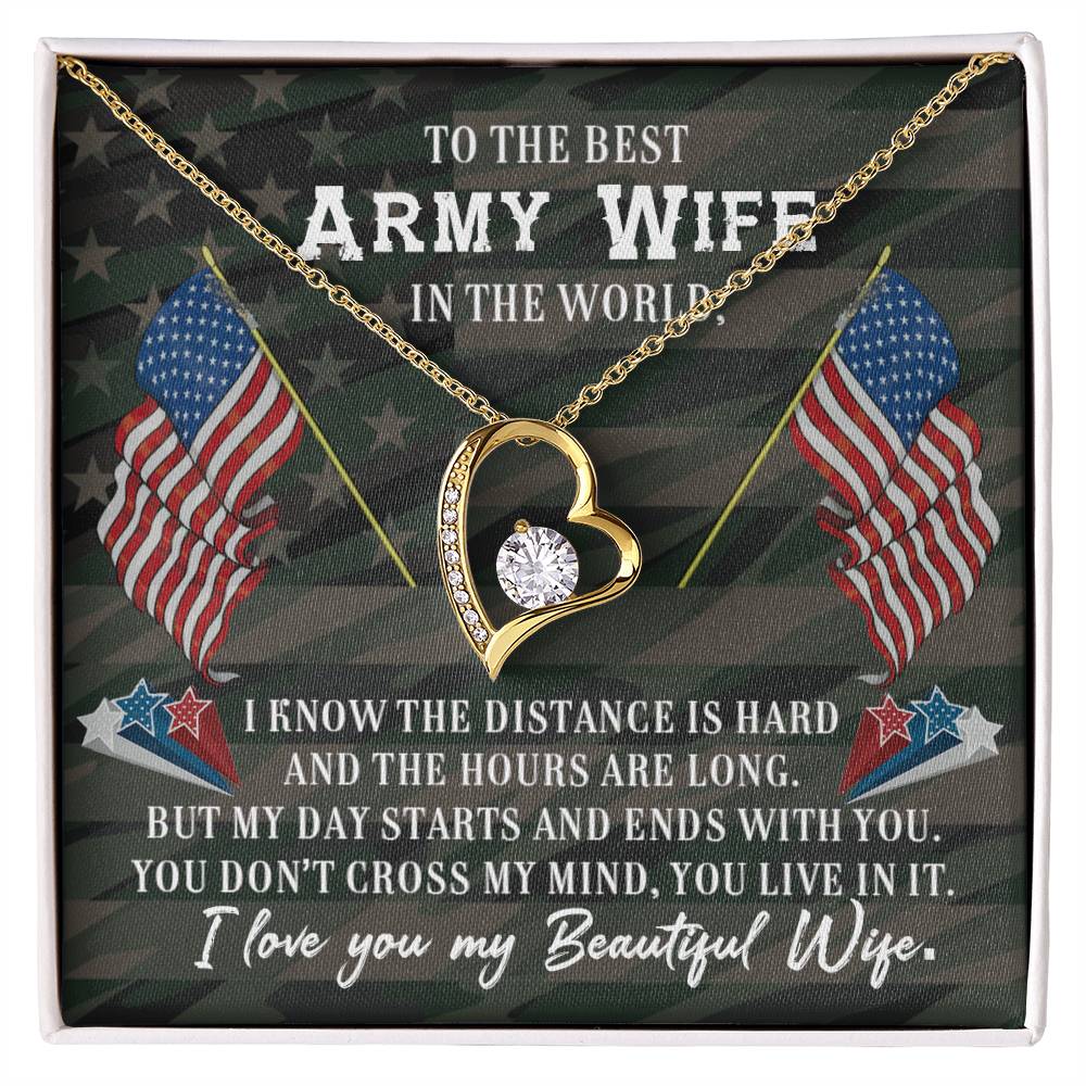 To Army Wife - I know the distance - Forever Love Necklace