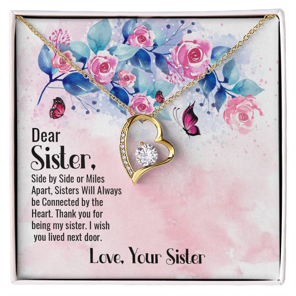 To Sister - Side by side - Forever Love Necklace