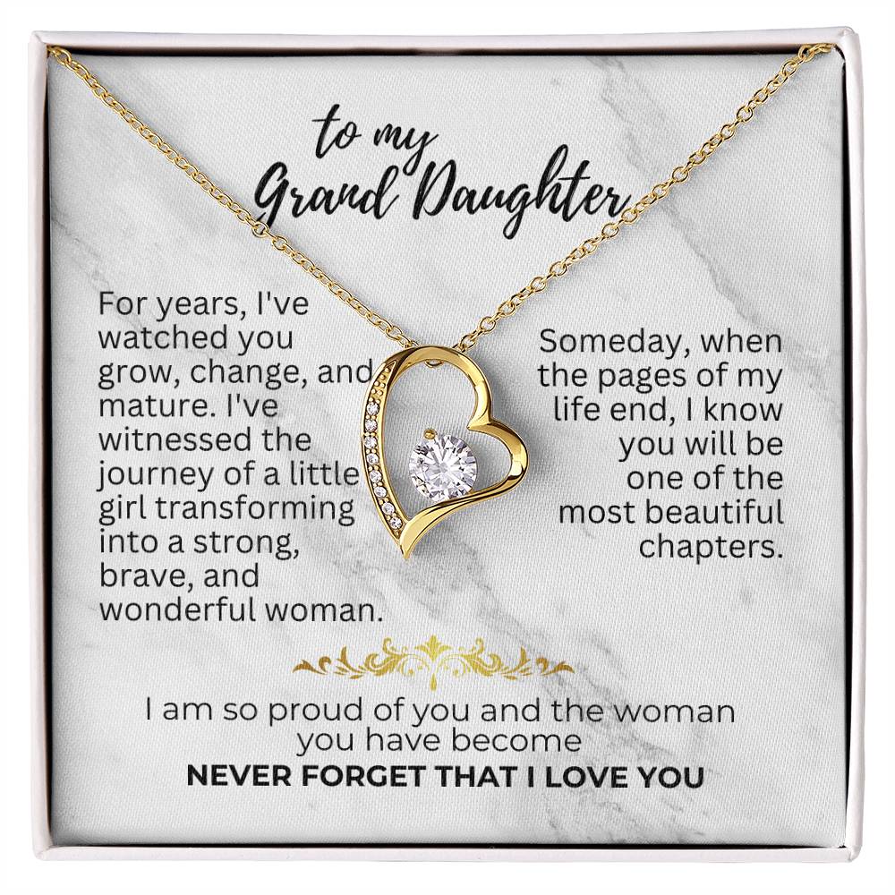 To Granddaughter - For years - Forever Love Necklace