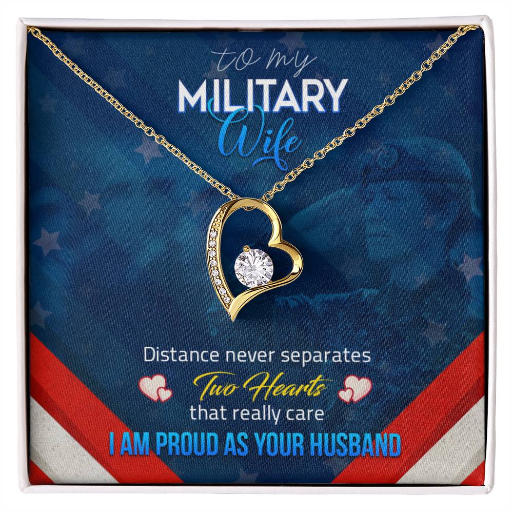 To Military Wife - Distance never separates - Forever Love Necklace