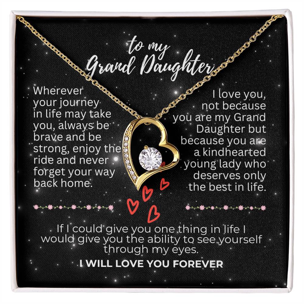 To Grand Daughter - Wherever your journey - Forever Love Necklace