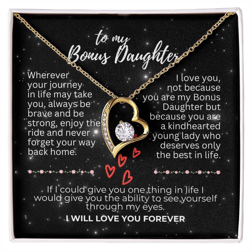 To Bonus Daughter - Wherever your journey - Forever Love Necklace