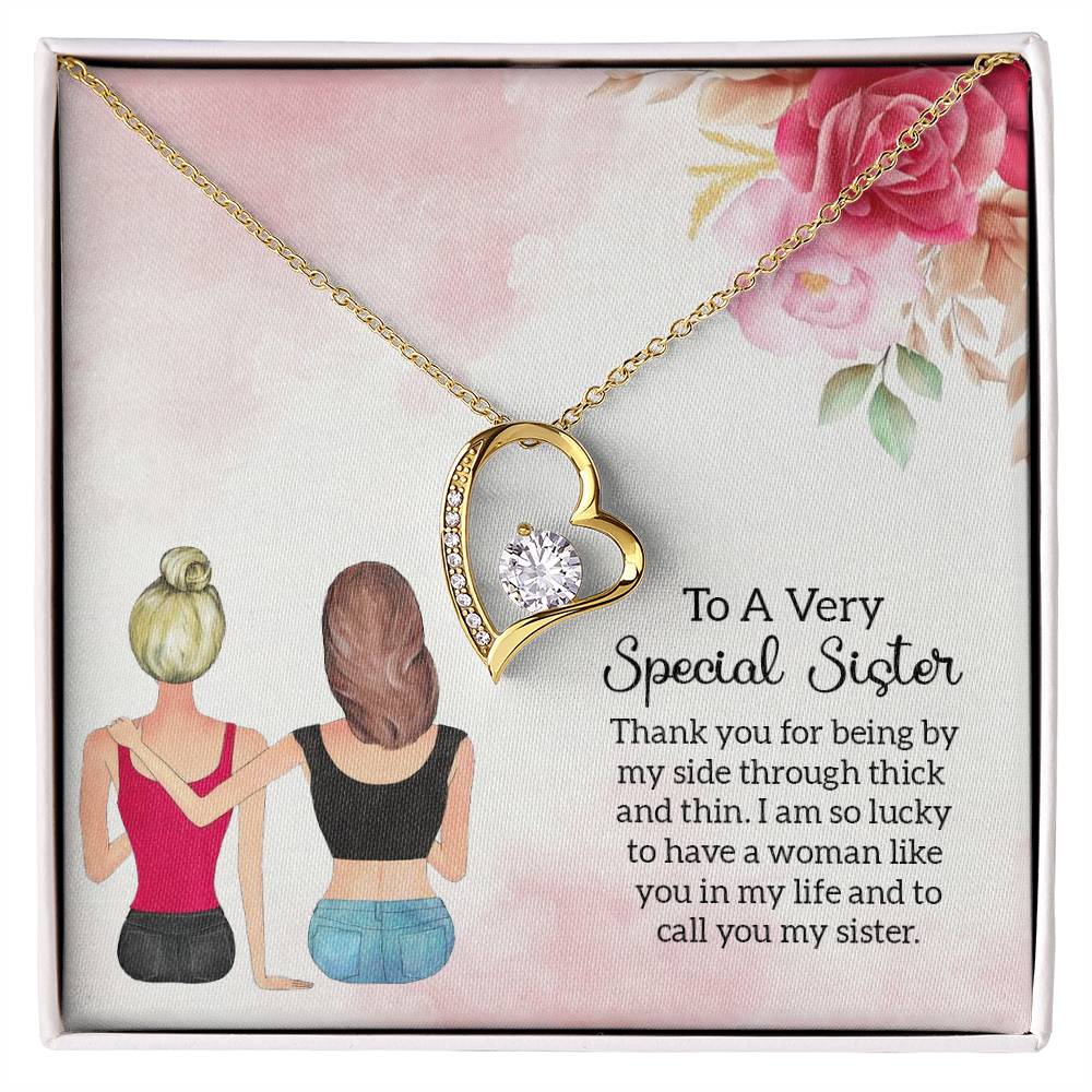 To Sister - Thank you - Forever Love Necklace