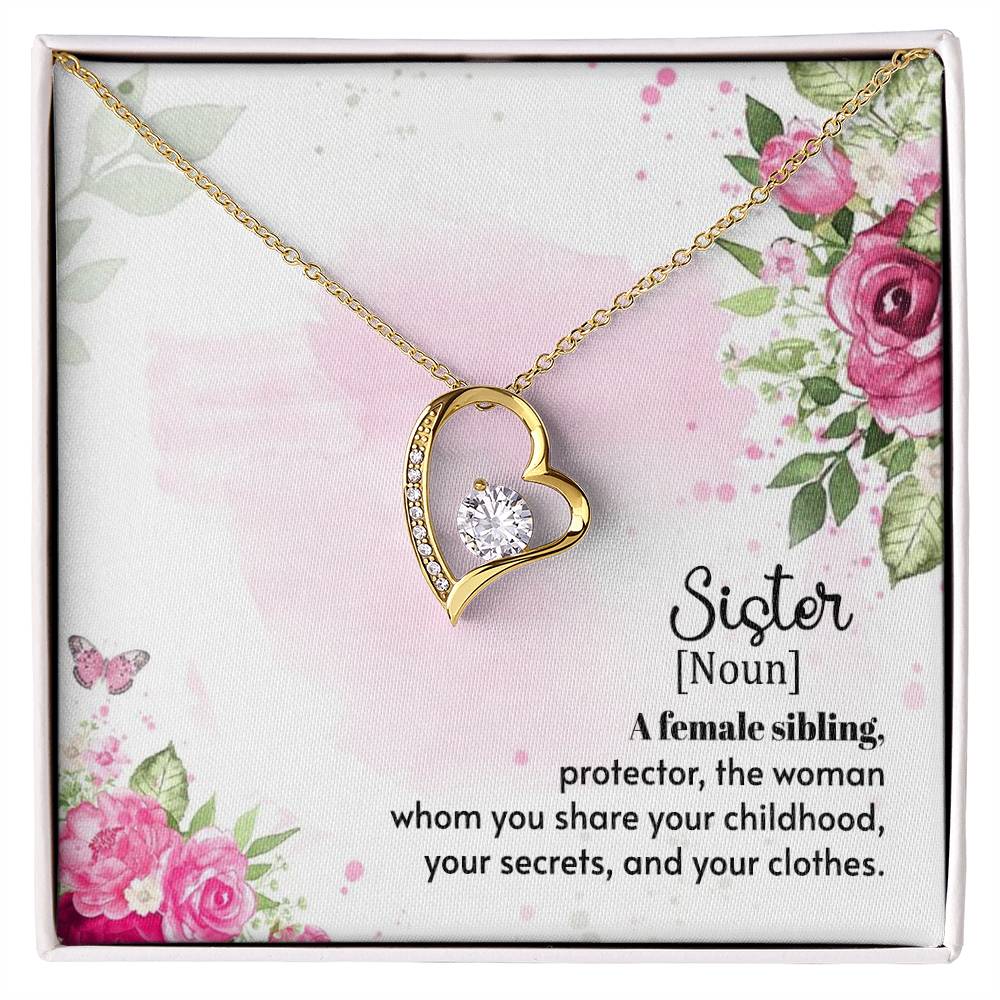 To Sister - A female sibling - Forever Love Necklace