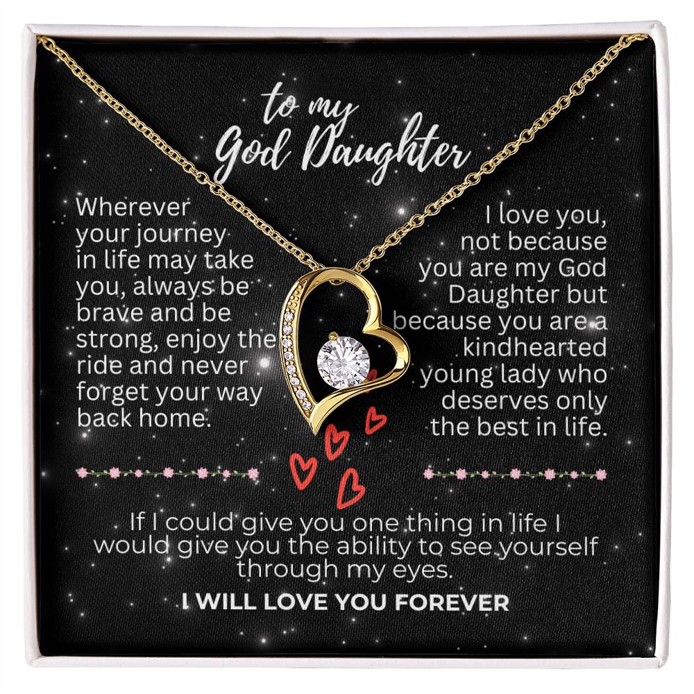 To God Daughter - Wherever your journey - Forever Love Necklace