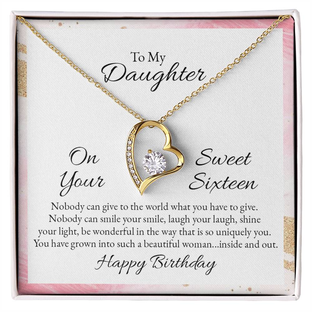 To Daughter - On your sweet sixteen - Forever Love Necklace