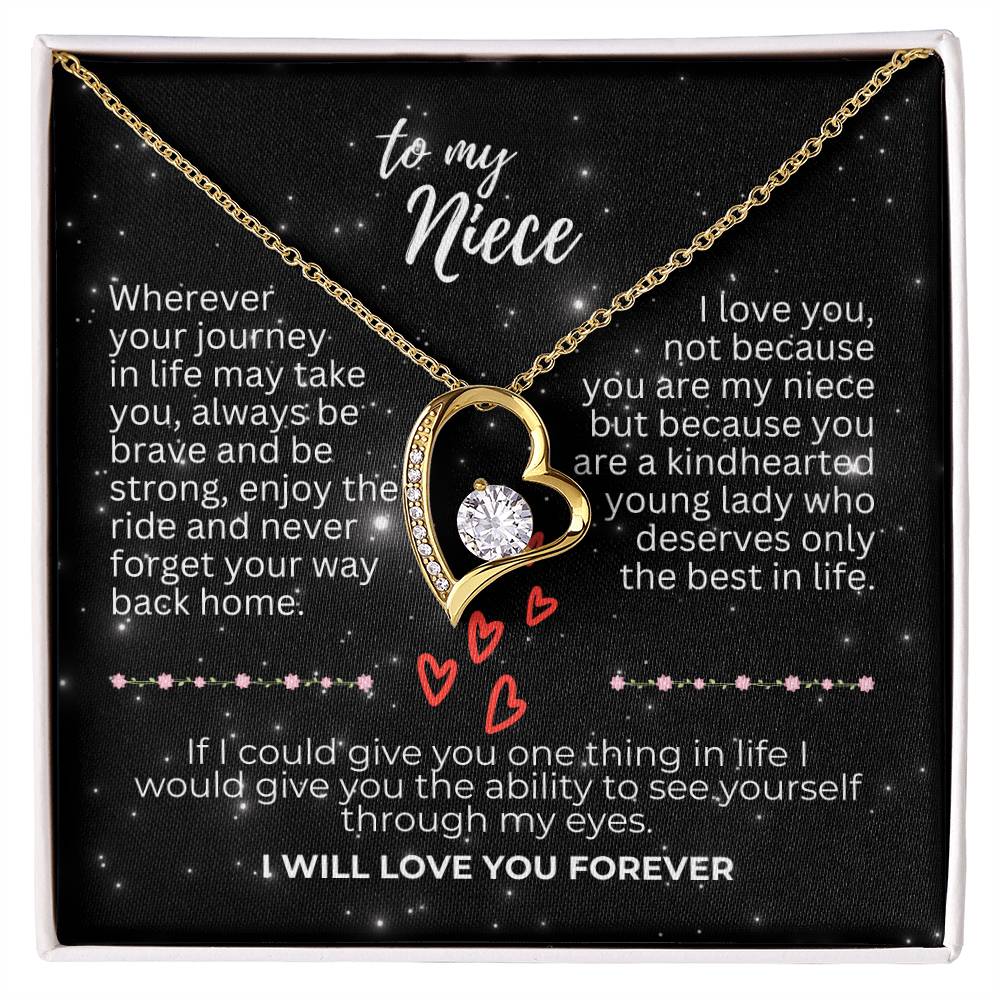 To Niece - Wherever your journey - Forever Love Necklace