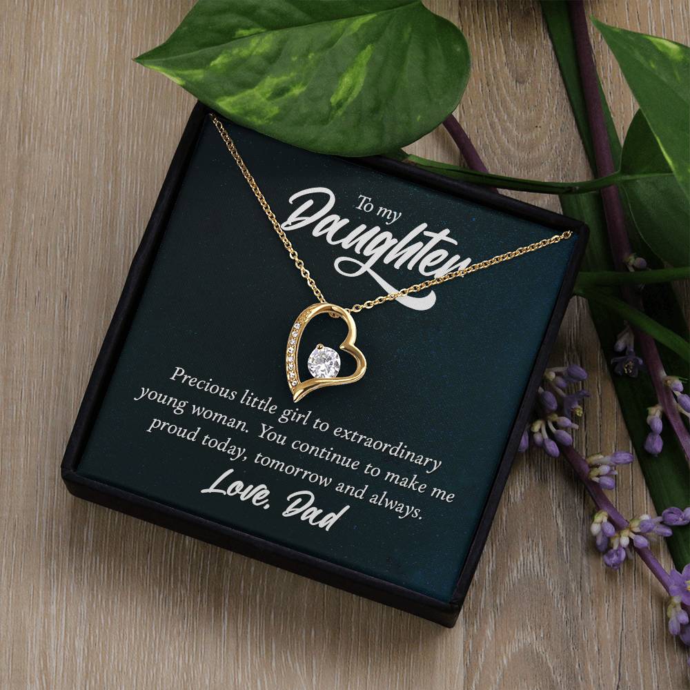 To Daughter - Precious little girl - Forever Love Necklace