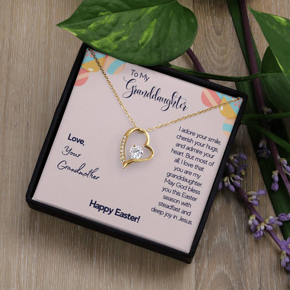 To Granddaughter - I adore your smile - Forever Love Necklace