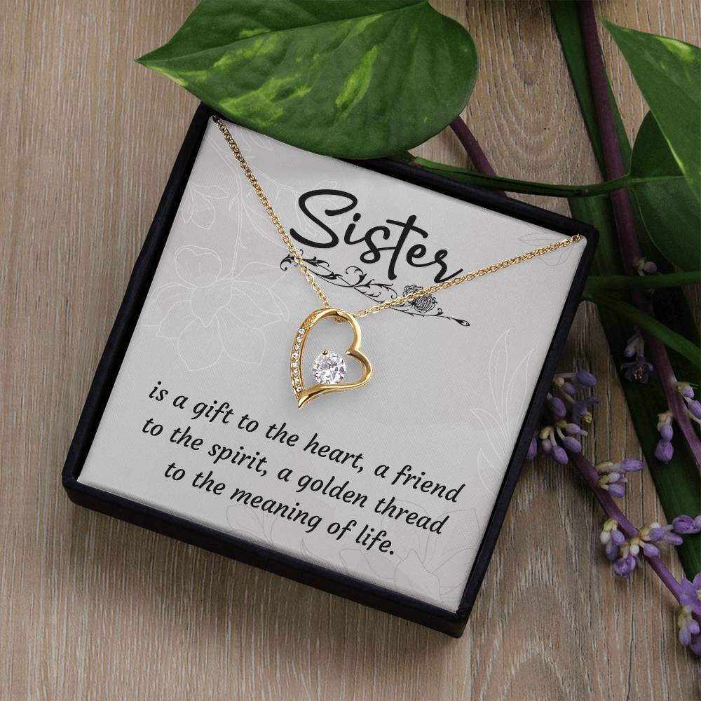 To Sister - Is a gift - Forever Love Necklace