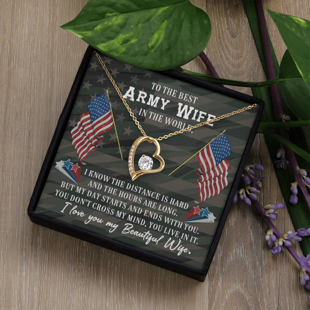 To Army Wife - I know the distance - Forever Love Necklace