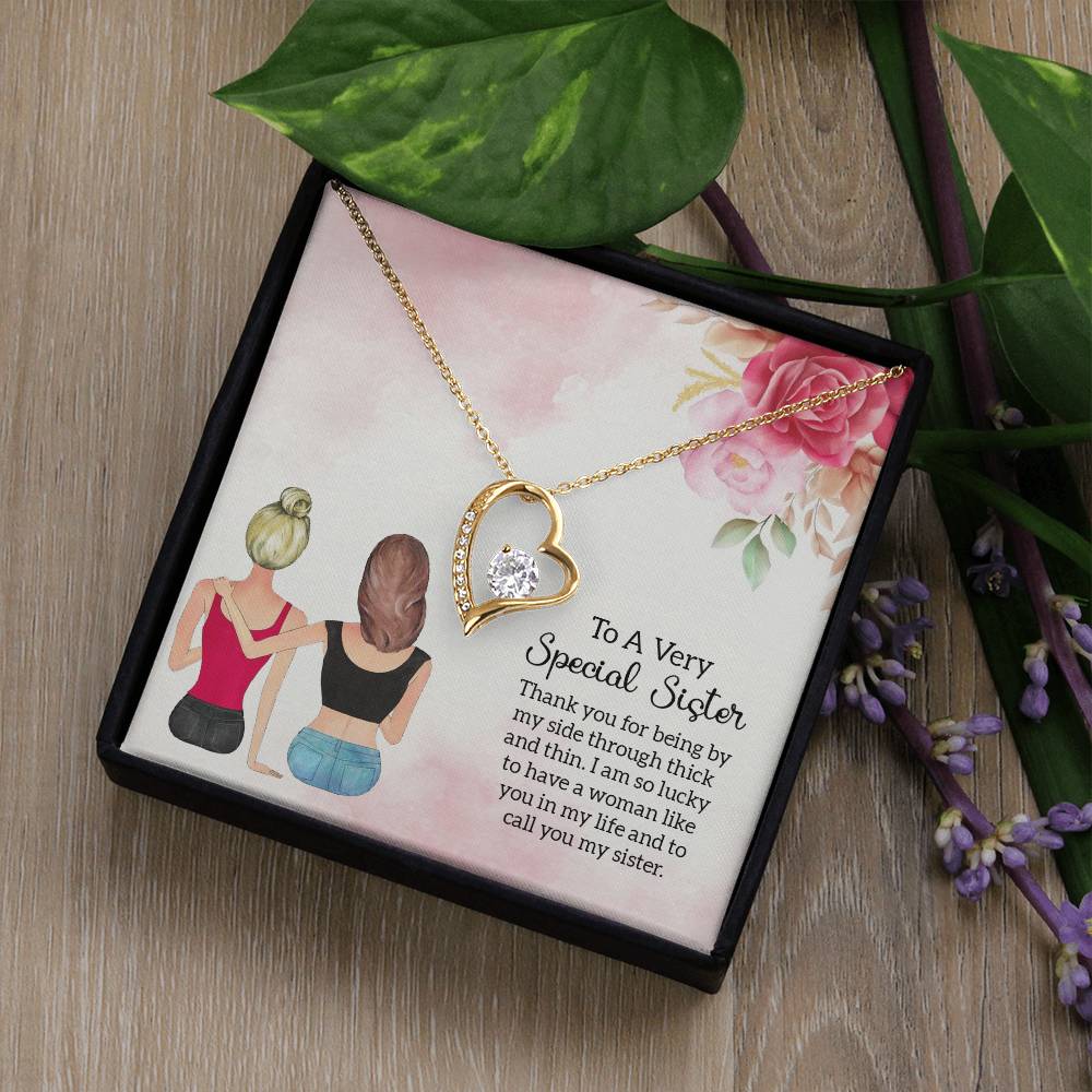 To Sister - Thank you - Forever Love Necklace