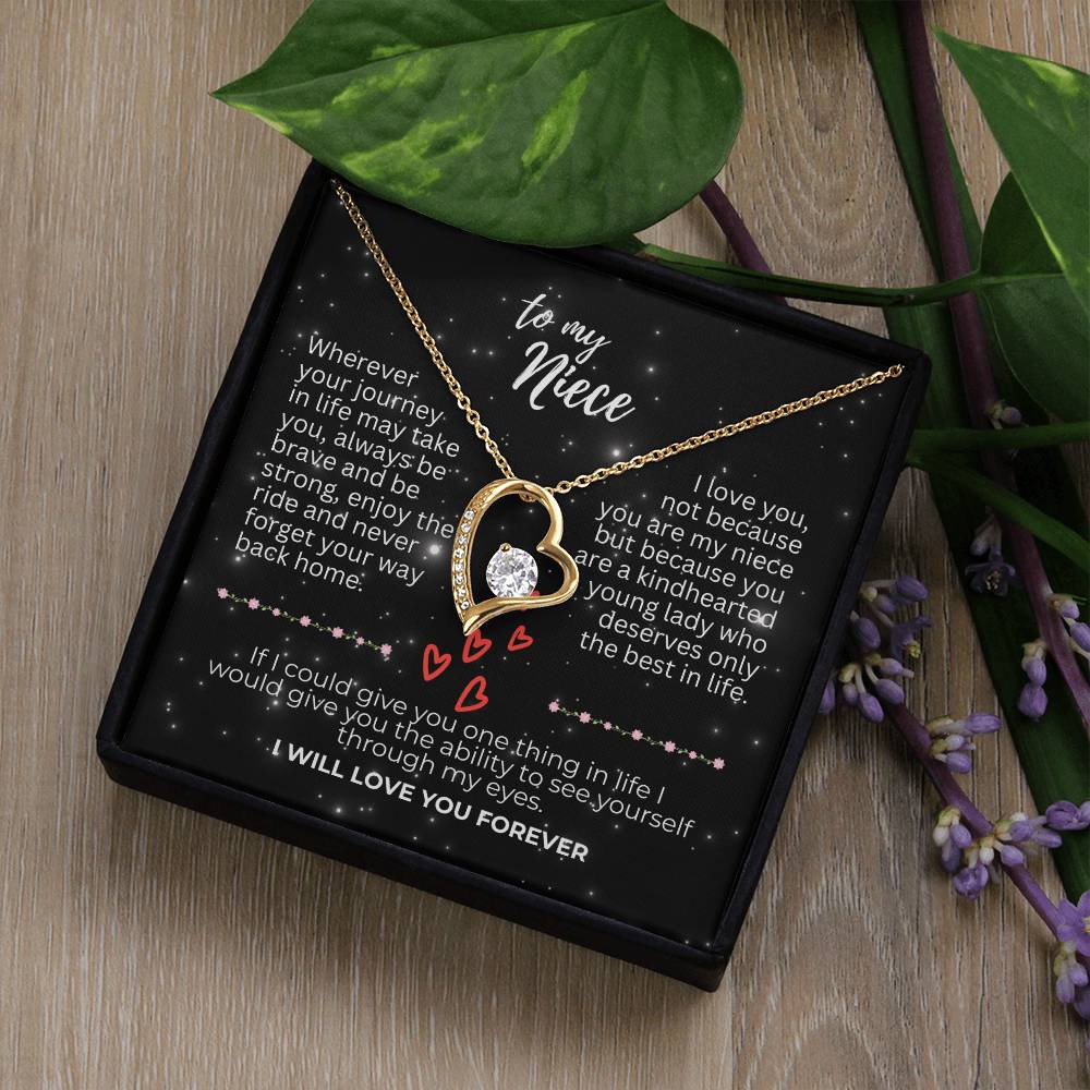 To Niece - Wherever your journey - Forever Love Necklace