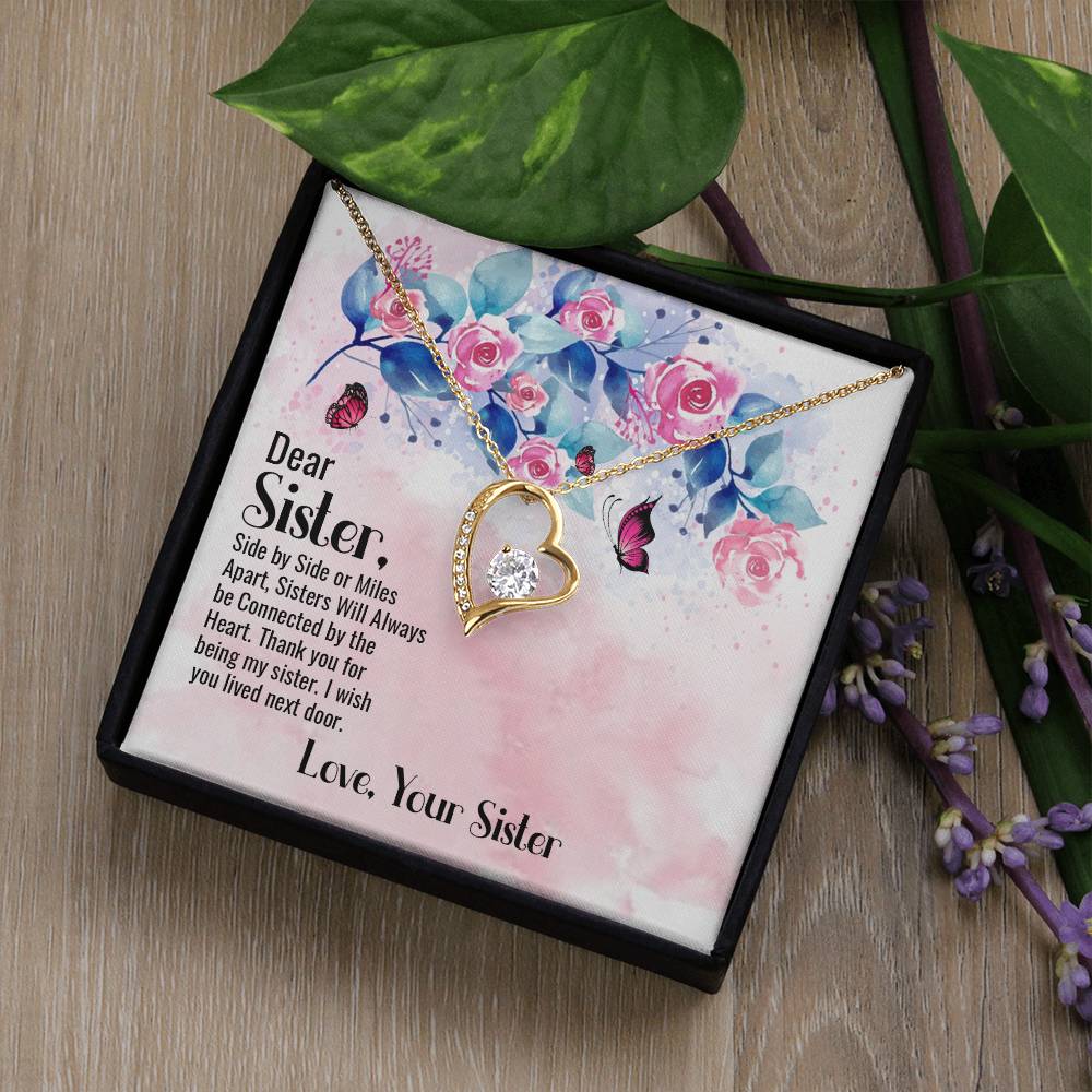 To Sister - Side by side - Forever Love Necklace