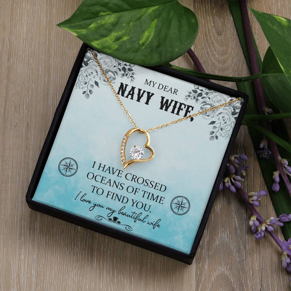 To Navy Wife - I have crossed - Forever Love Necklace