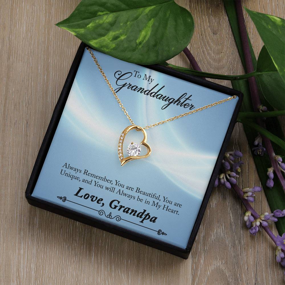 To Granddaughter - Always remember - Forever Love Necklace