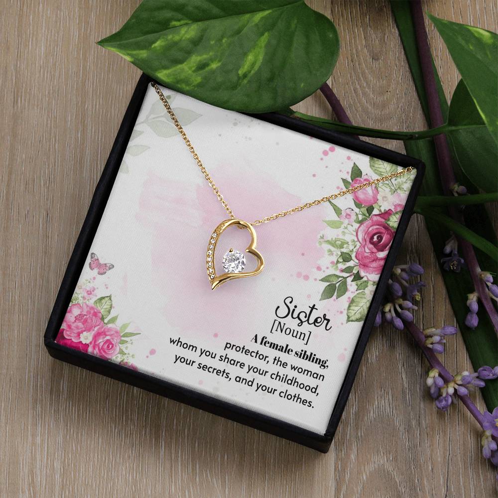 To Sister - A female sibling - Forever Love Necklace