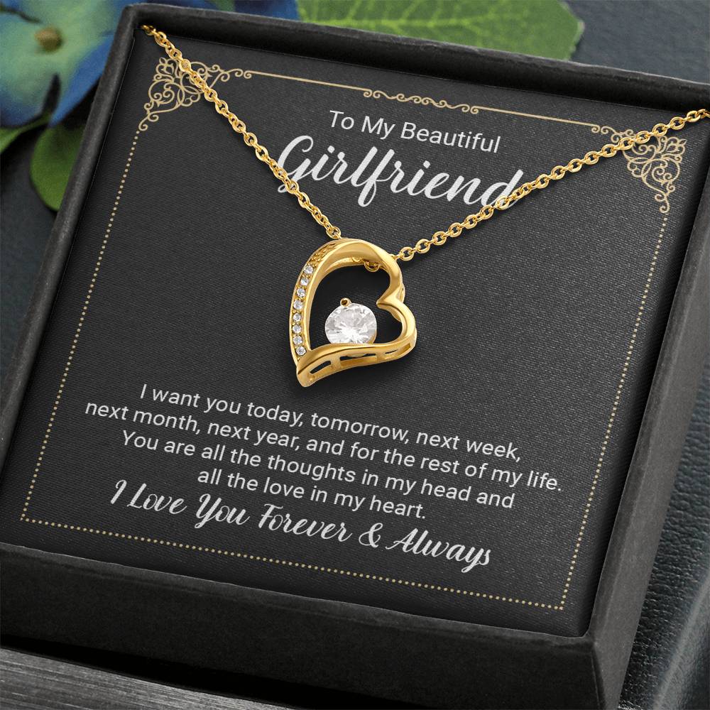 To Girlfriend - I want you today - Forever Love Necklace