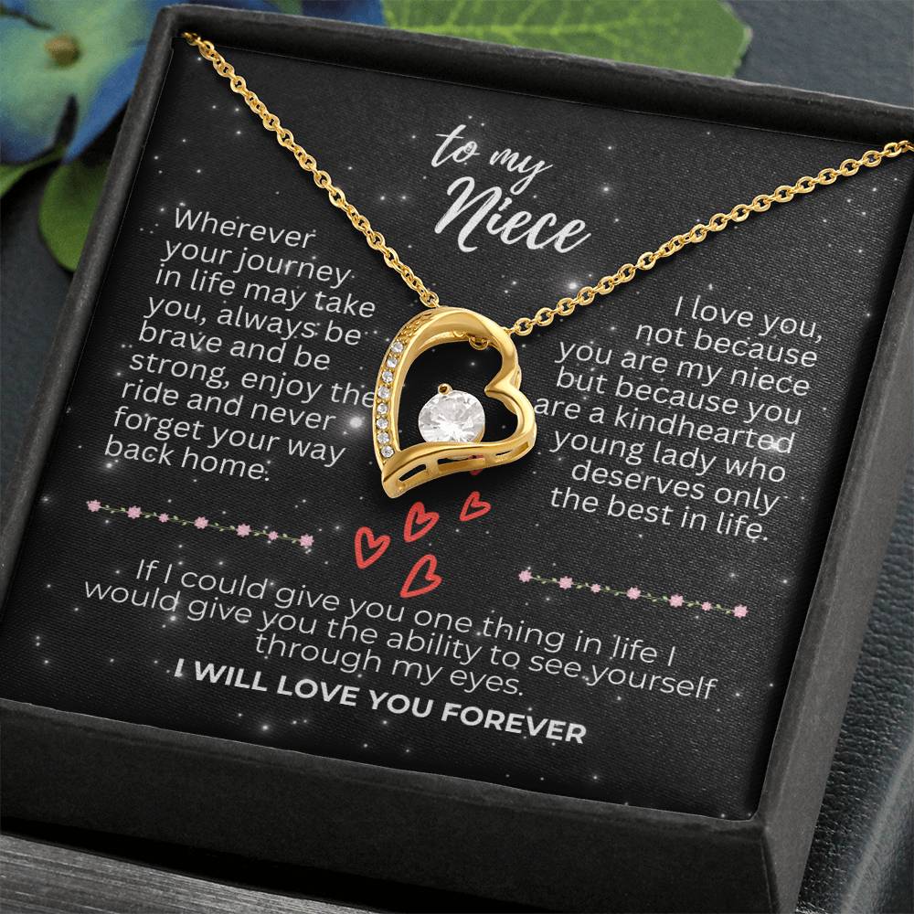 To Niece - Wherever your journey - Forever Love Necklace