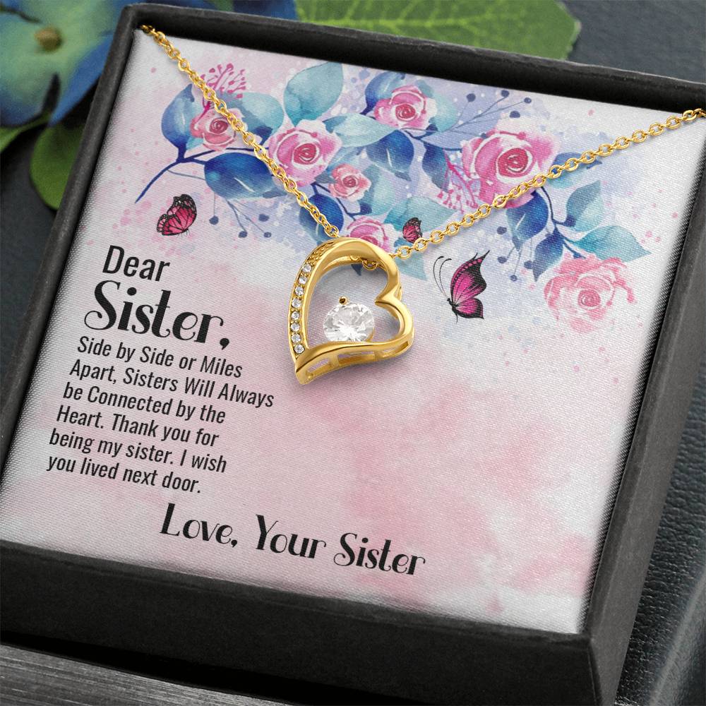 To Sister - Side by side - Forever Love Necklace