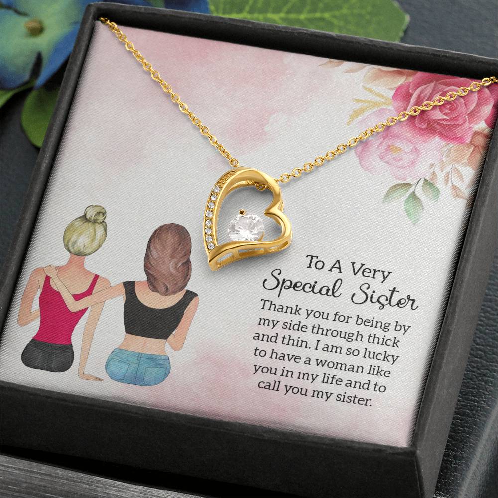 To Sister - Thank you - Forever Love Necklace