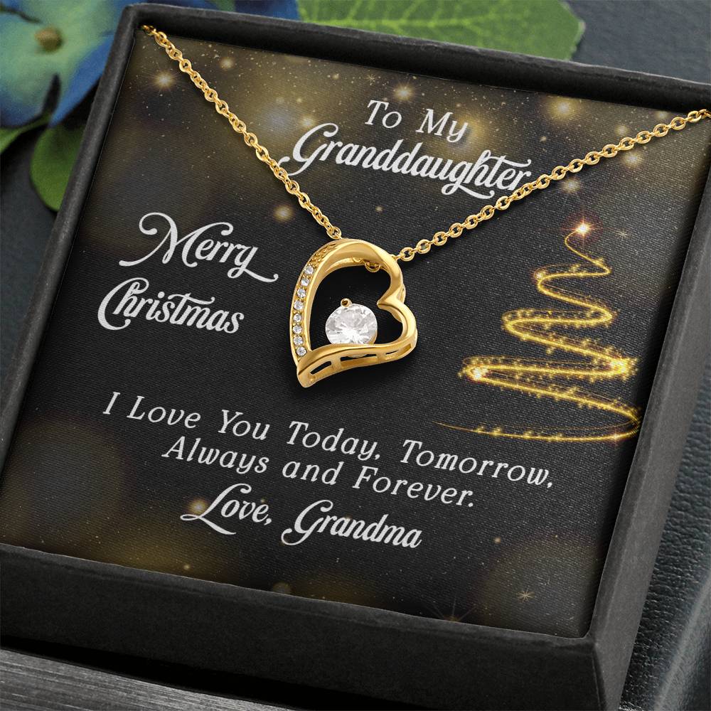 To Granddaughter - Merry Christmas - Forever Love Necklace