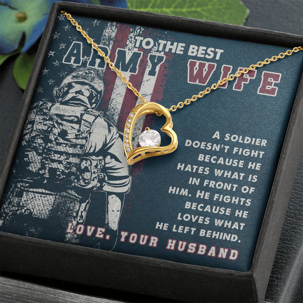 To Army Wife - A soldier - Forever Love Necklace