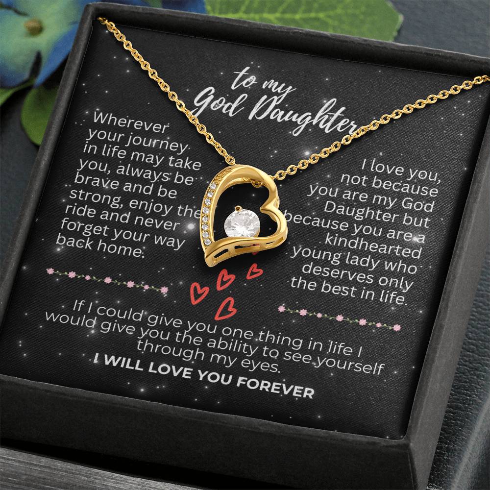 To God Daughter - Wherever your journey - Forever Love Necklace