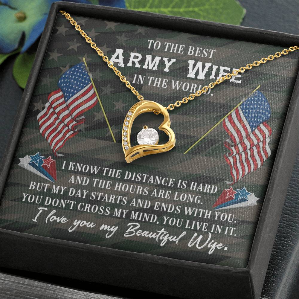 To Army Wife - I know the distance - Forever Love Necklace