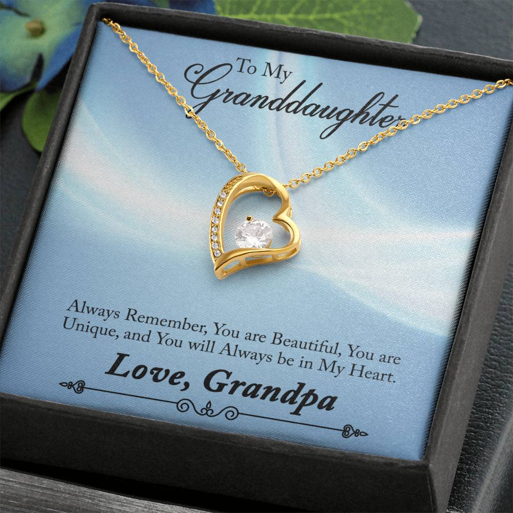 To Granddaughter - Always remember - Forever Love Necklace