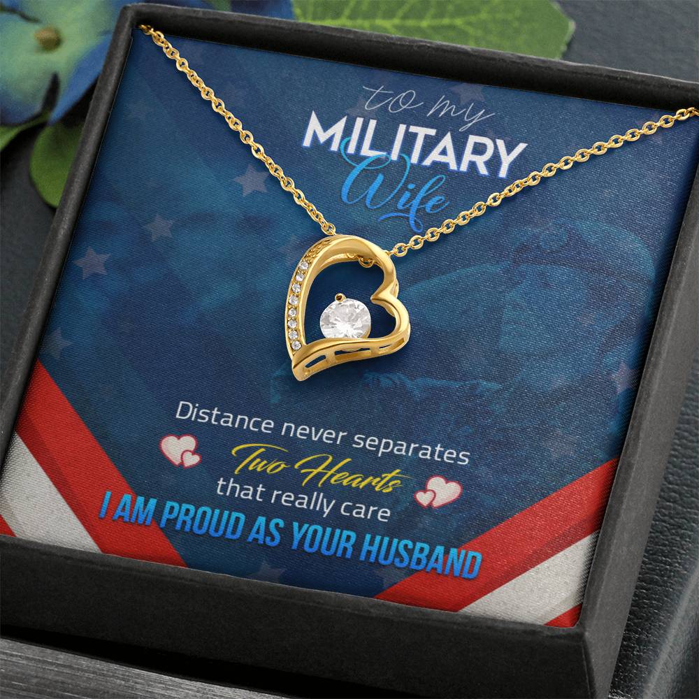 To Military Wife - Distance never separates - Forever Love Necklace