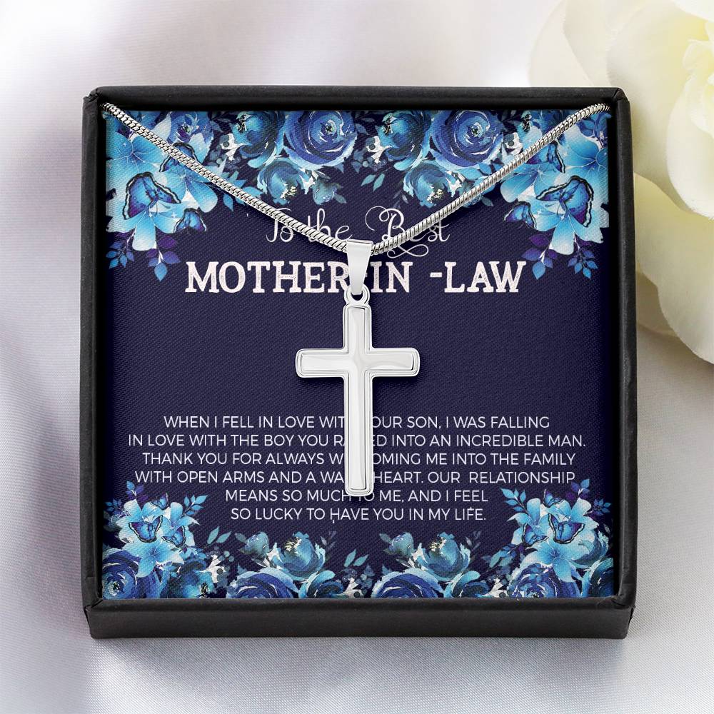 To Mother In Law - When I fell in love - Artisan Cross Necklace