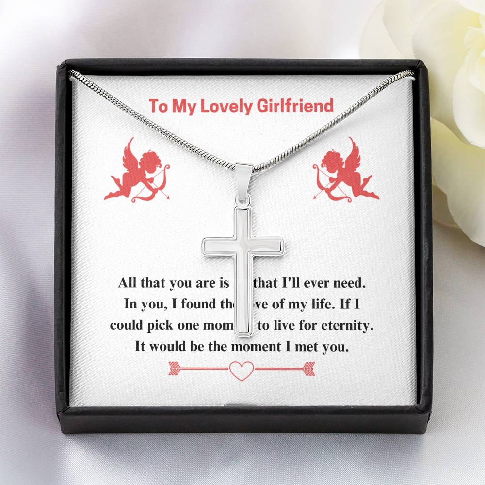 To Girlfriend - If I could - Artisan Cross Necklace