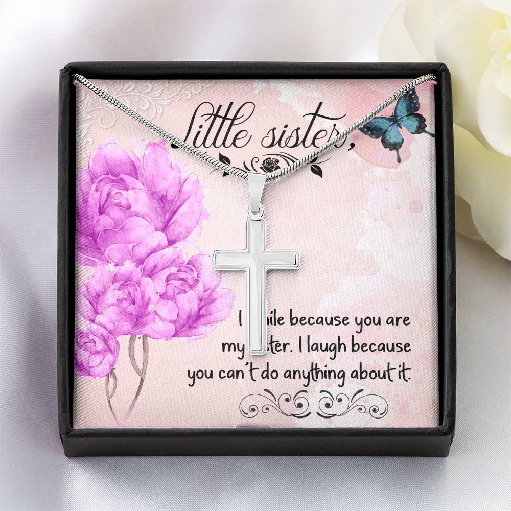 To Sister - I smile - Artisan Cross Necklace