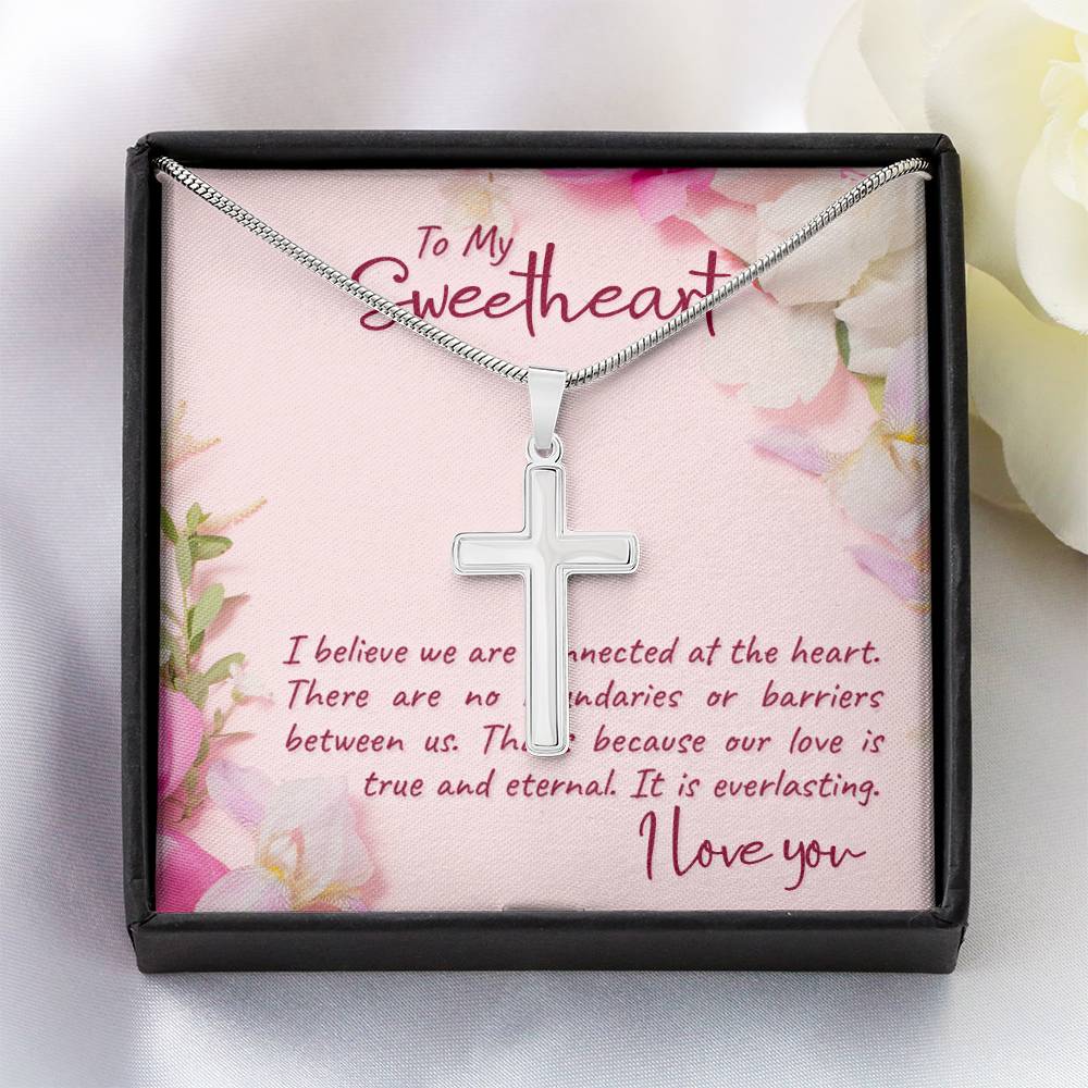 To Sweetheart - I believe we are - Artisan Cross Necklace