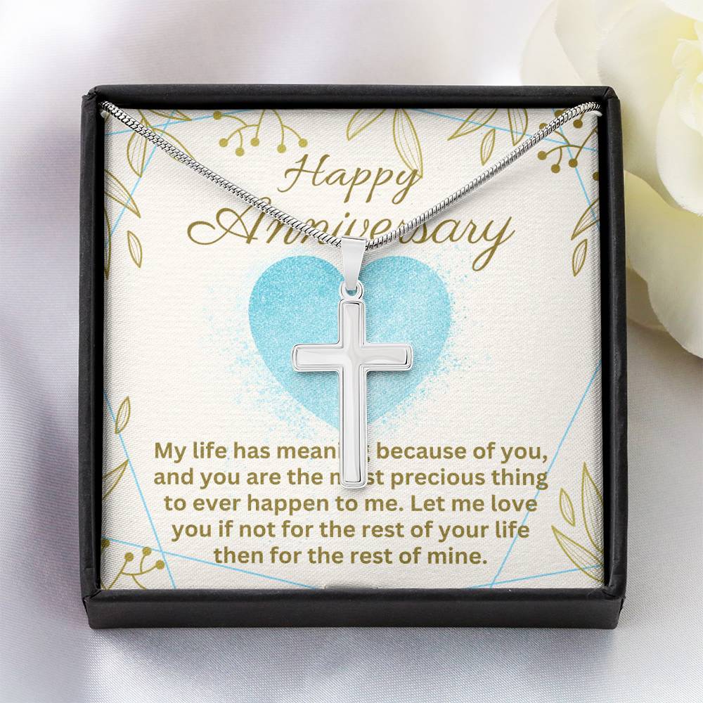 Anniversary - My life has meaning - Artisan Cross Necklace