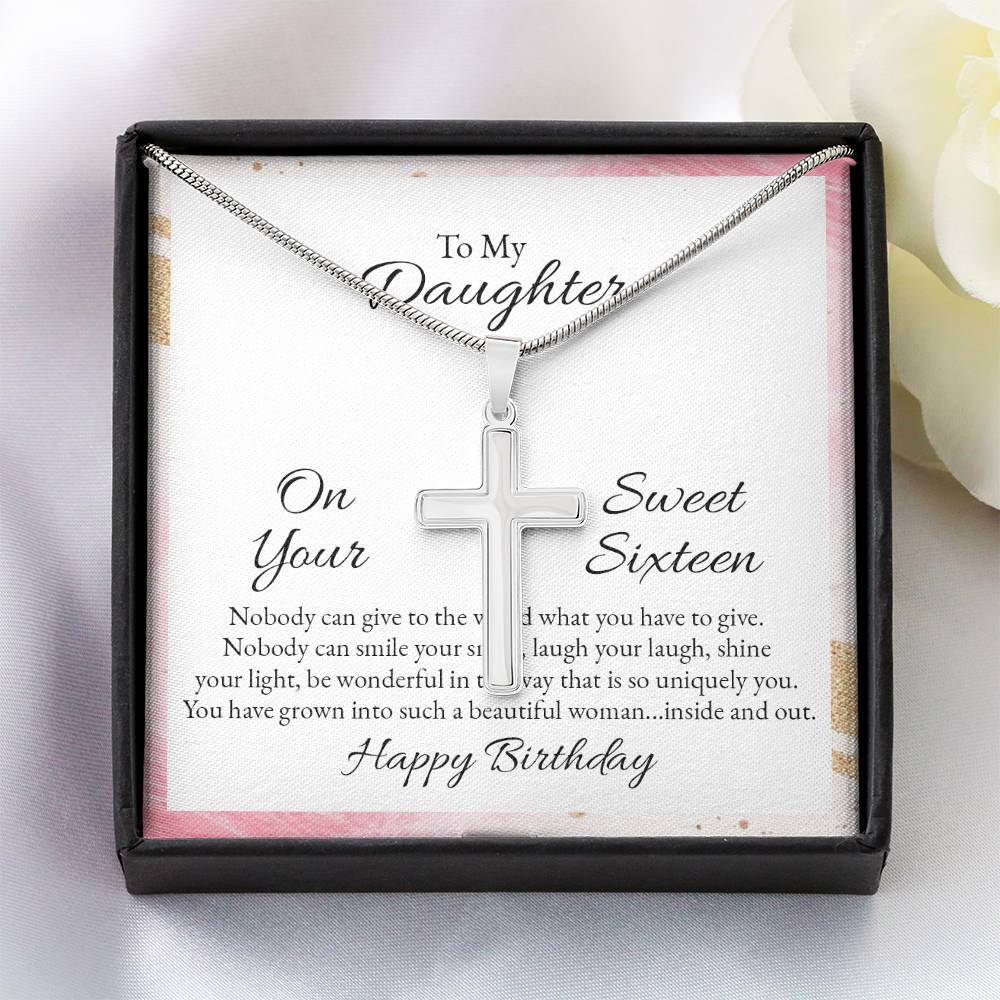 To Daughter - On your sweet sixteen - Artisan Cross Necklace