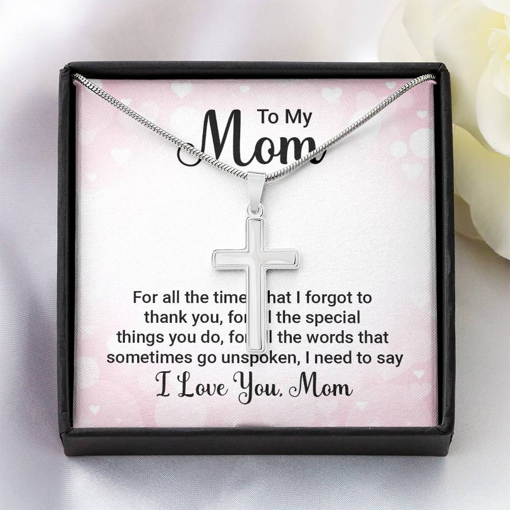 To Mom - For all the times - Artisan Cross Necklace