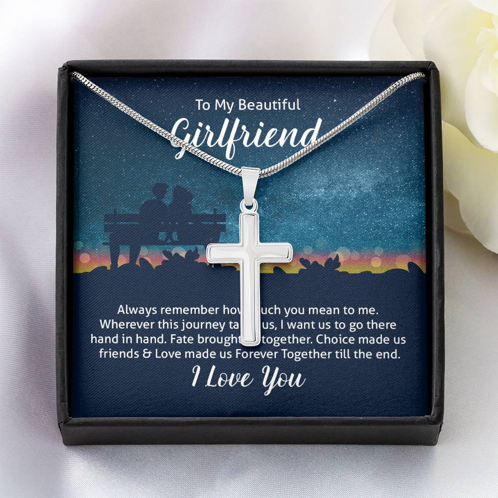 To Girlfriend - Always remember - Artisan Cross Necklace