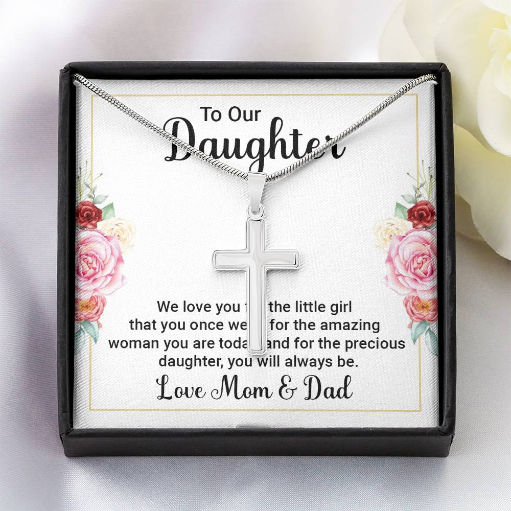 To Daughter - We love you - Artisan Cross Necklace