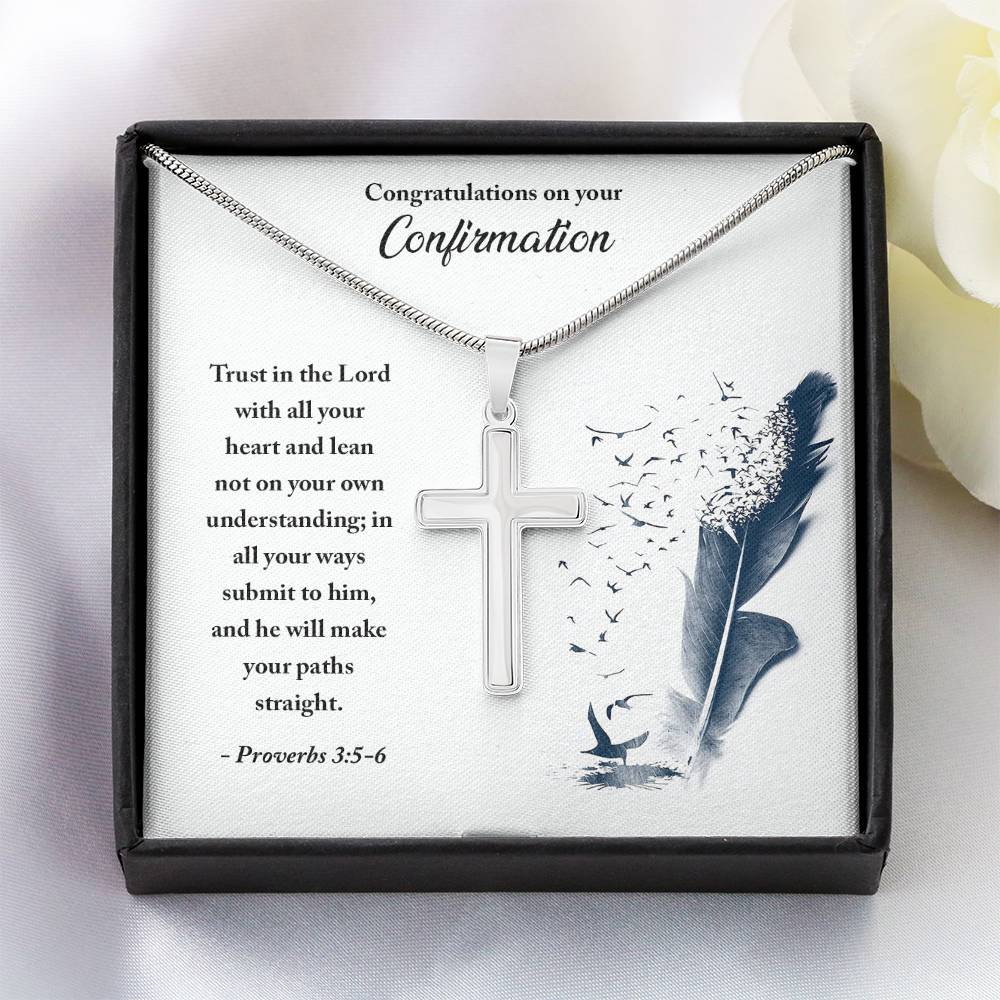 Confirmation - Trust in the Lord - Artisan Cross Necklace