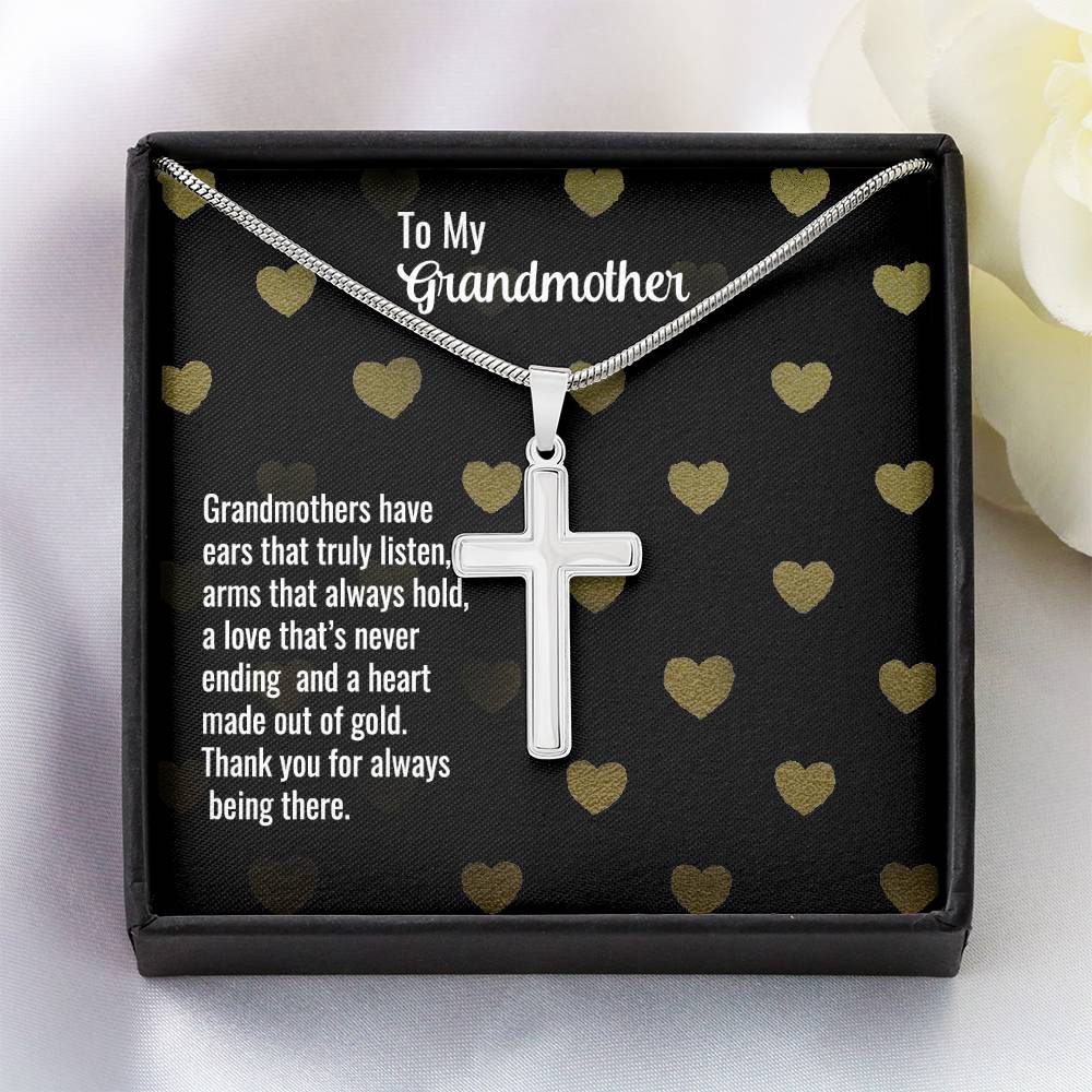 Grandmother - Grandmothers have - Artisan Cross Necklace