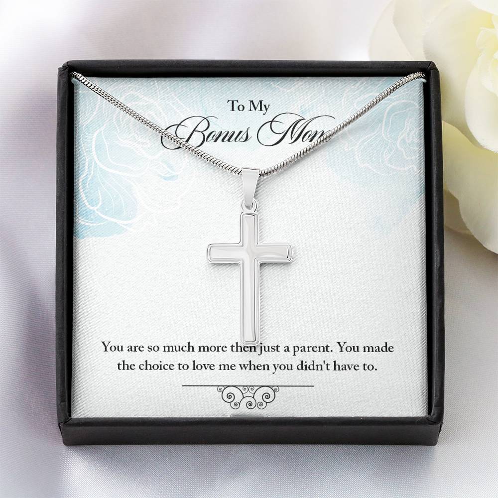 To Bonus Mom - You are so much - Artisan Cross Necklace