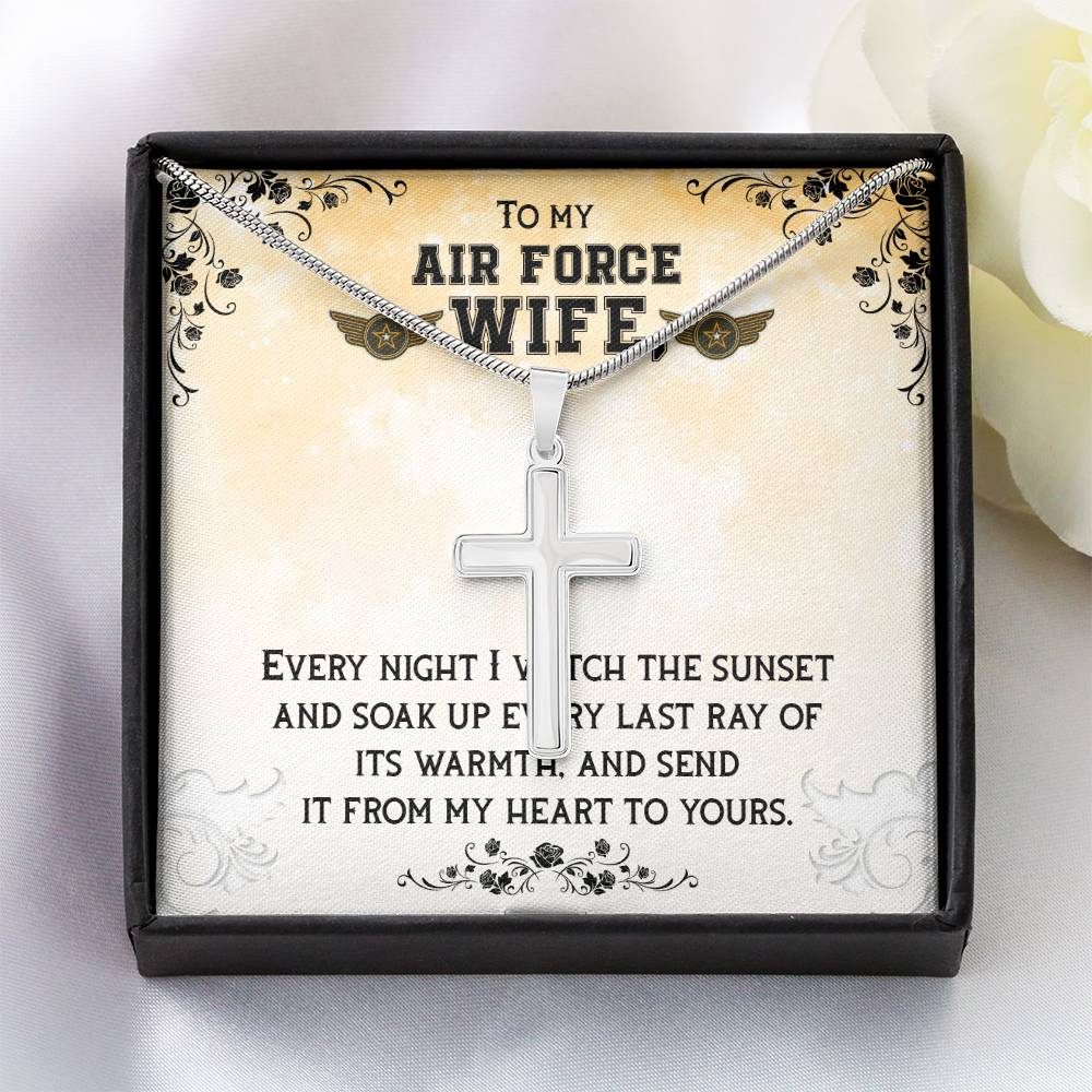 To Air Force Wife - Every night - Artisan Cross Necklace