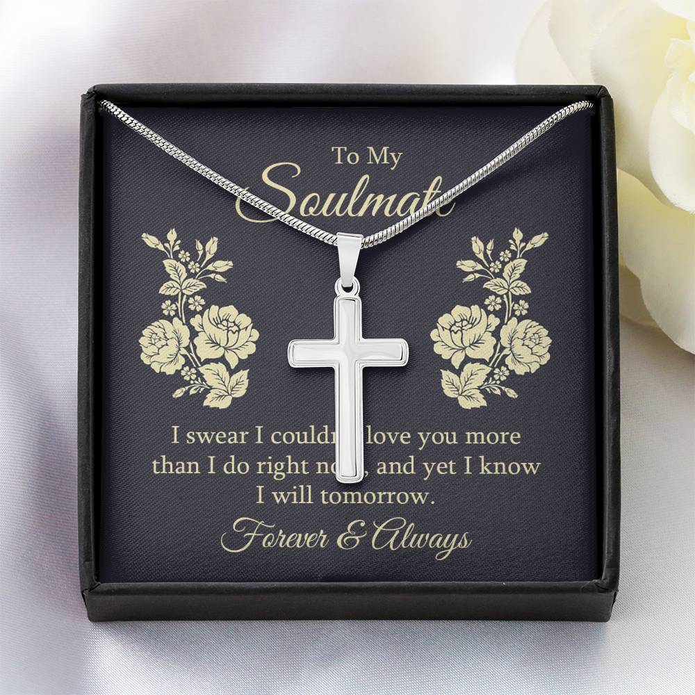 To Soulmate - I swear - Artisan Cross Necklace