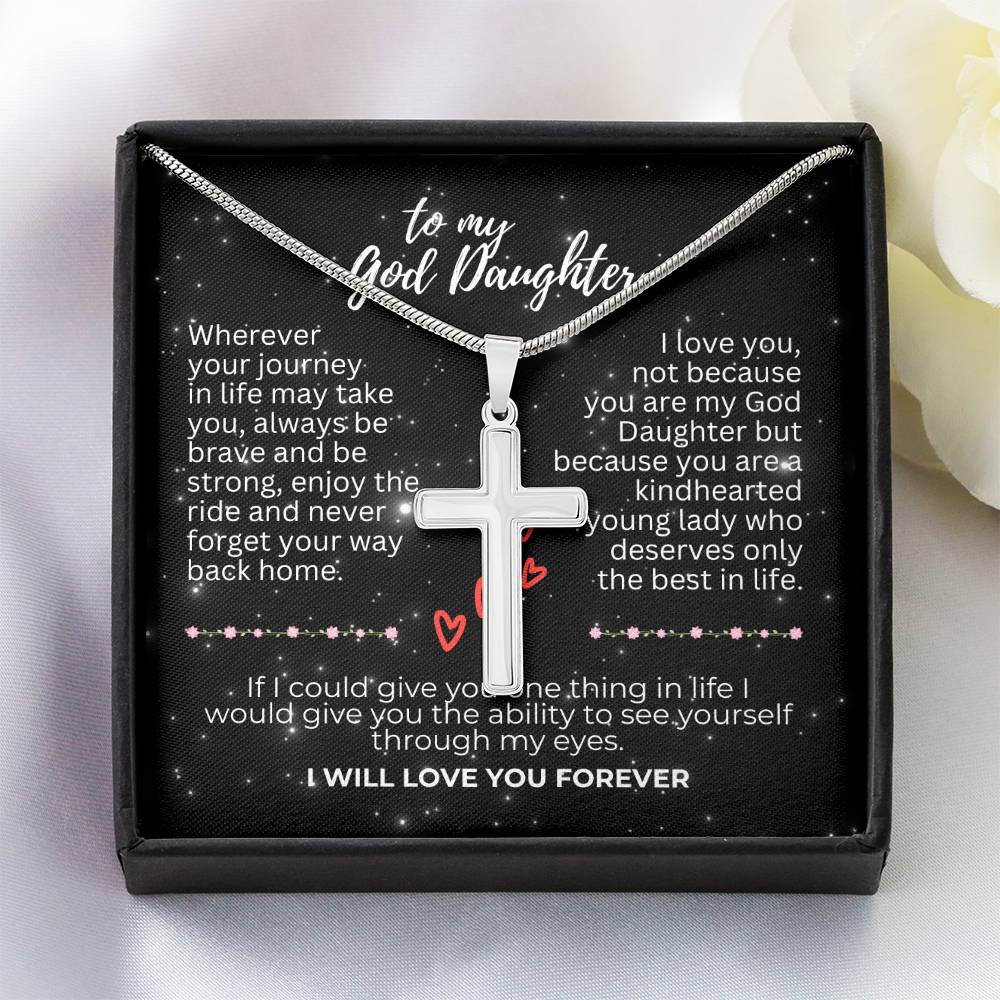 To God Daughter - Wherever your journey - Artisan Cross Necklace