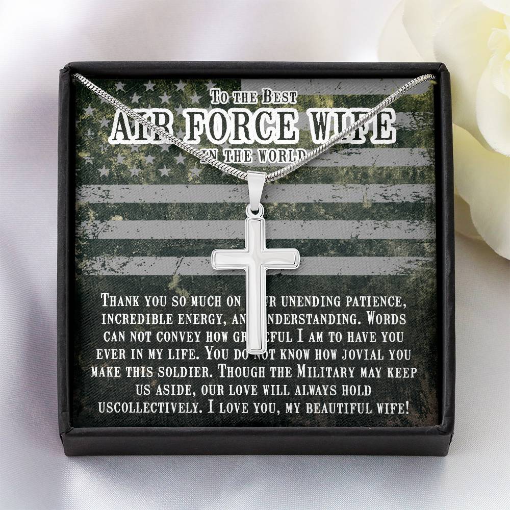 To Air Force Wife - Thank you so much - Artisan Cross Necklace