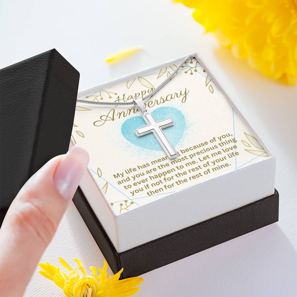 Anniversary - My life has meaning - Artisan Cross Necklace